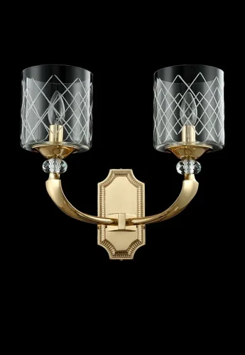 Бра GRACIA AP2 GOLD Crystal Lux прозрачный на 2 лампы, основание золотое в стиле современный классический фото 3